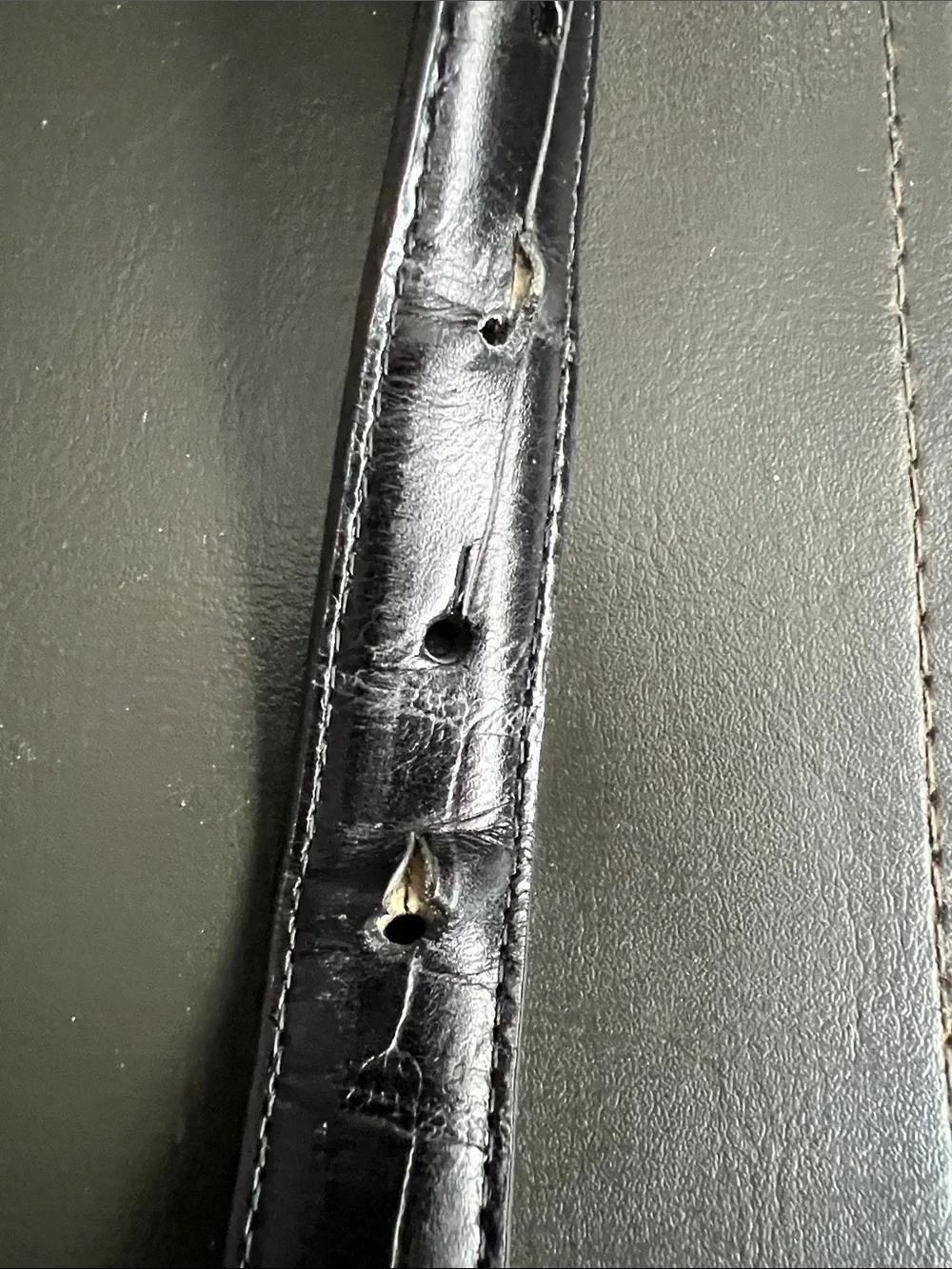 Brighton Black Leather Belt with Gold Rectangular Buckle Size ML